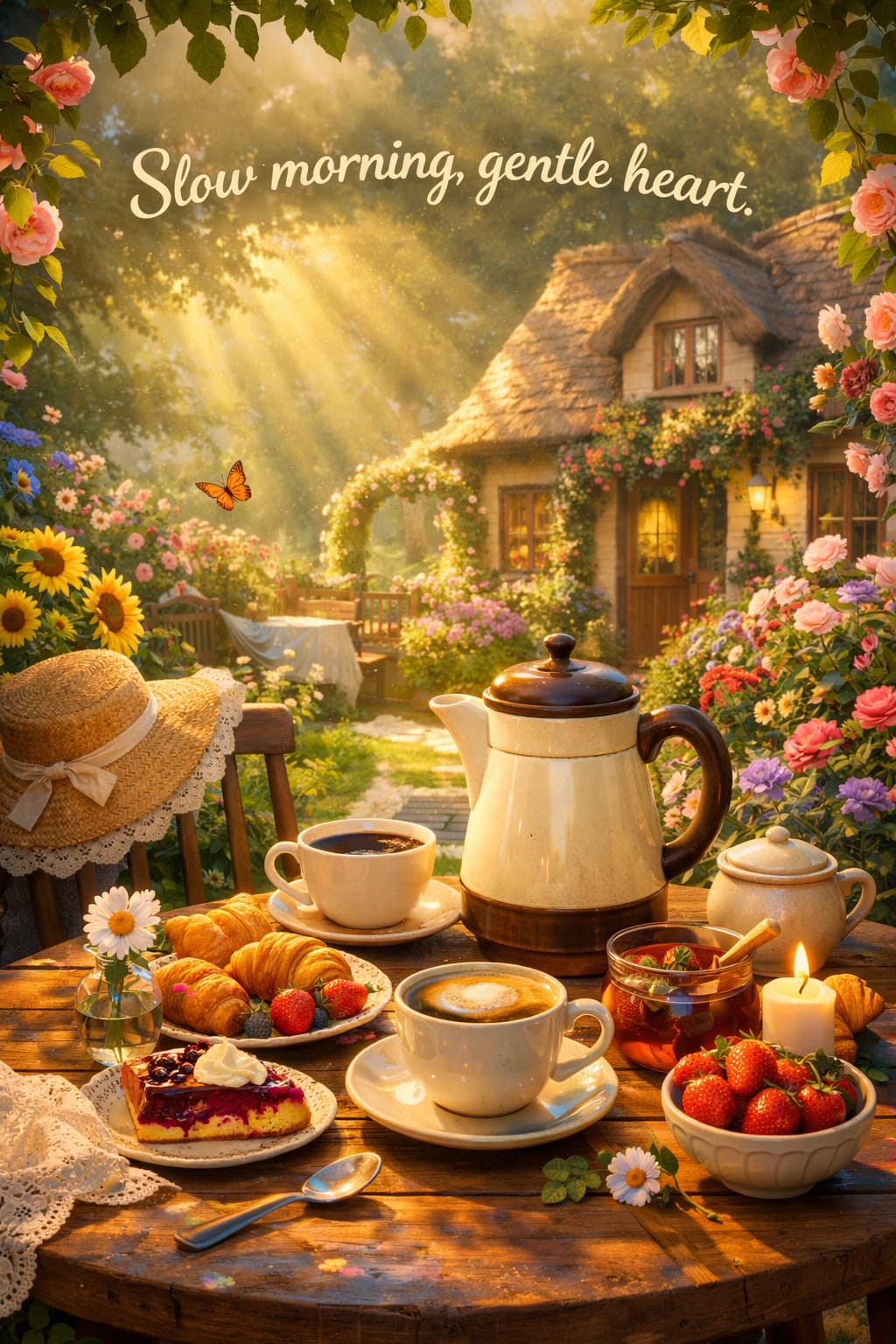 Cottagecore Coffee in the Garden: Dreamy Morning Cards Full of Soft Vibes