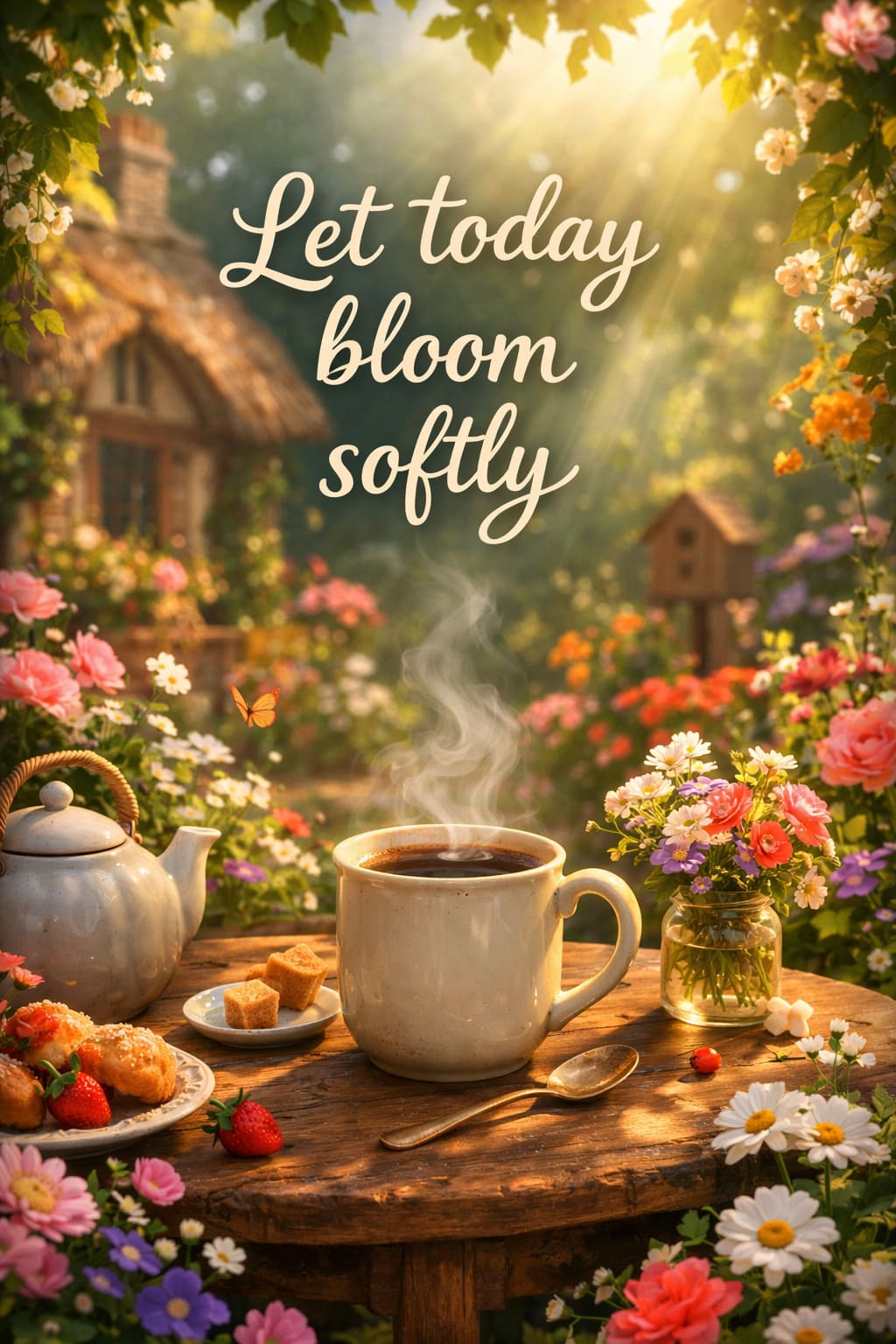 Cottagecore Coffee in the Garden: Dreamy Morning Cards Full of Soft Vibes