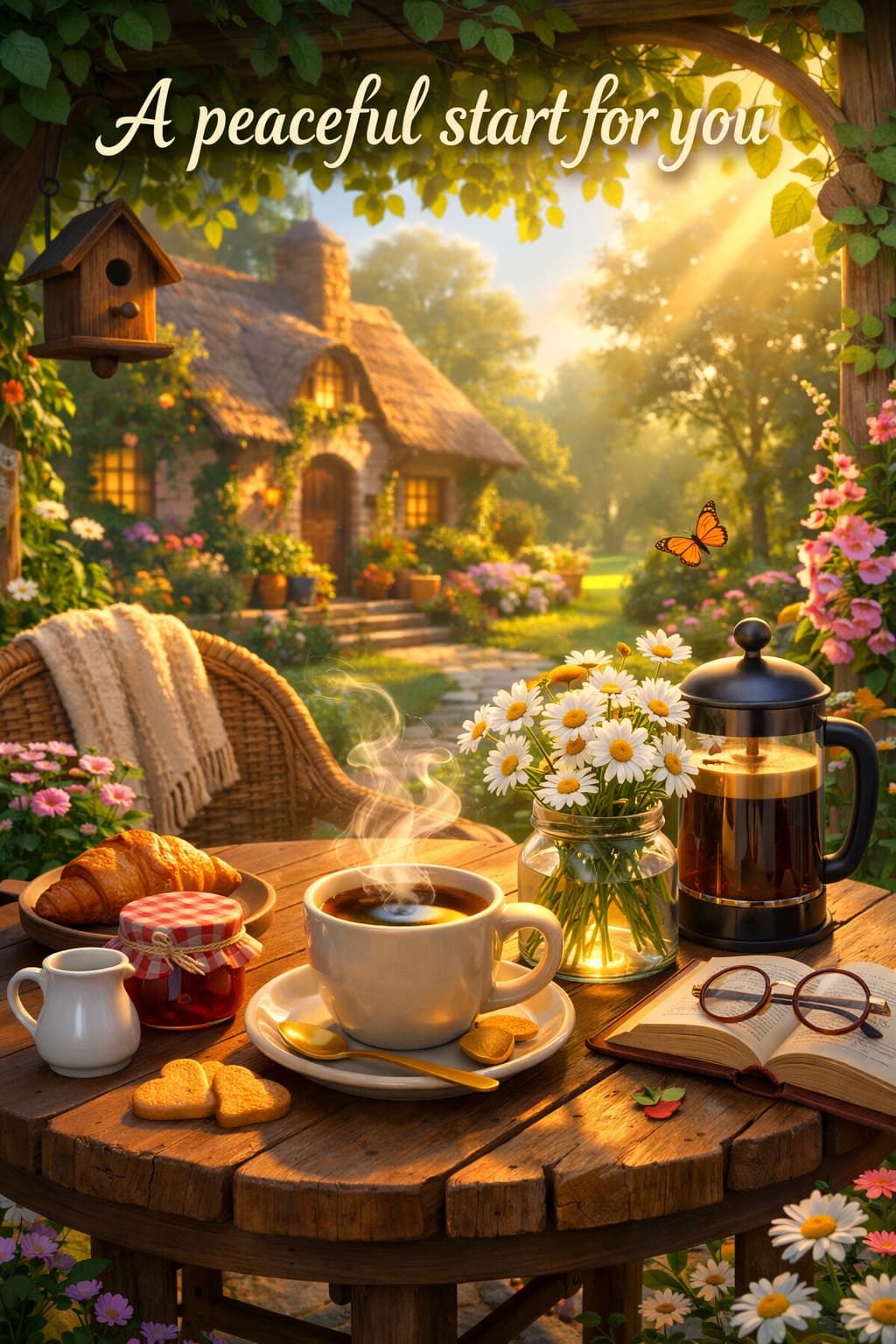 Cottagecore Coffee in the Garden: Dreamy Morning Cards Full of Soft Vibes