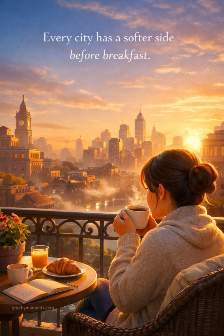 18 Morning Coffee Balcony Quotes: First Sip With City Views, Wishes & Card Inspirations
