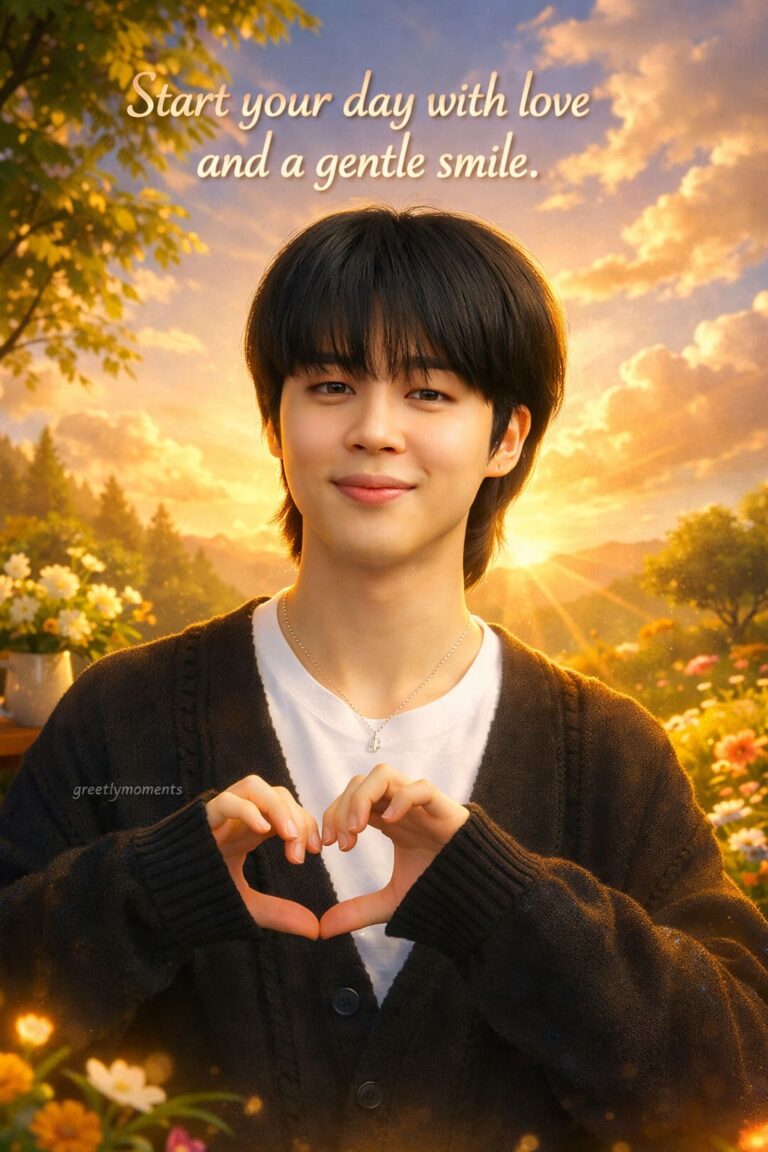 20 Jimin BTS Soft Morning Sunshine Quotes & Greetings with Aesthetic Cards