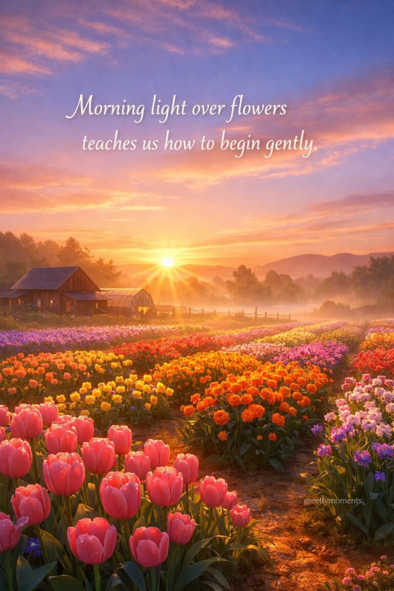 24 Spring Sunrise Quotes Over a Flower Farm – Morning Wishes That Bloom With Hope