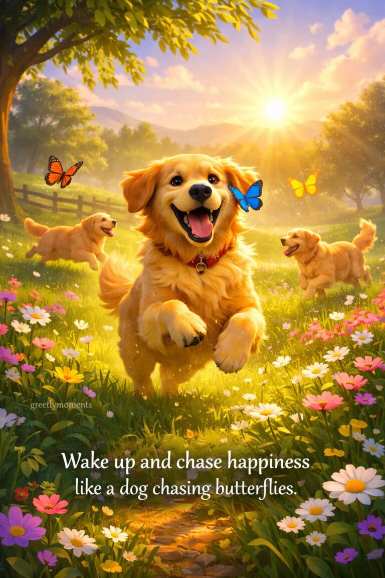 25 Good Morning Quotes About Golden Retrievers in Spring Meadows – Wishes, Cards & Heartfelt Messages