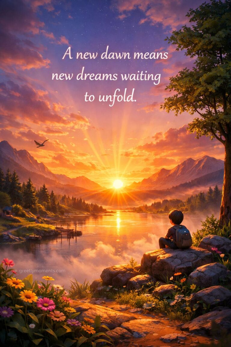 18 Inspirational Sunrise Quotes for New Beginnings with Beautiful Greeting Cards & Heartfelt Wishes
