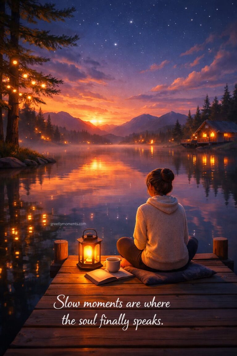 20 Calming Evening Reflections to End a Busy Day — Gentle Quotes, Wishes, and Cozy Card Inspiration