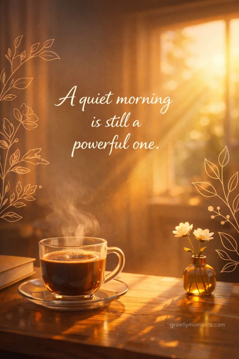 20 Minimalist Good Morning Quotes with Botanical Line Art – A Calm Way to Start the Day