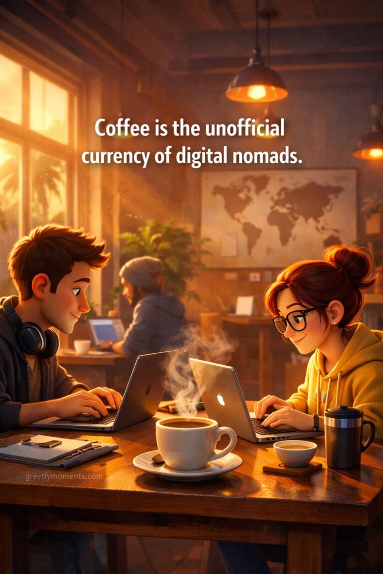 20 Quotes About Co-Working Morning Coffee Vibes for Digital Nomads: Inspiration, Wishes