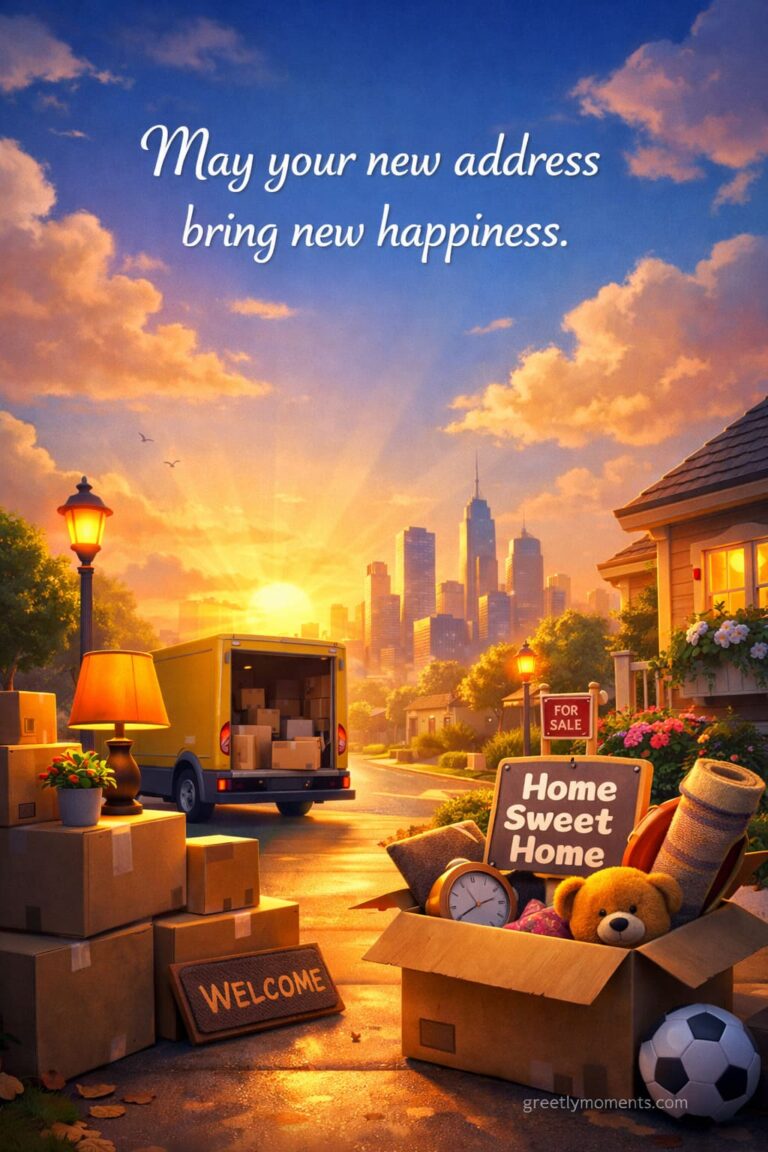 21 Moving to a New City Good Luck Messages, Wishes & Quotes with Beautiful Greeting Cards