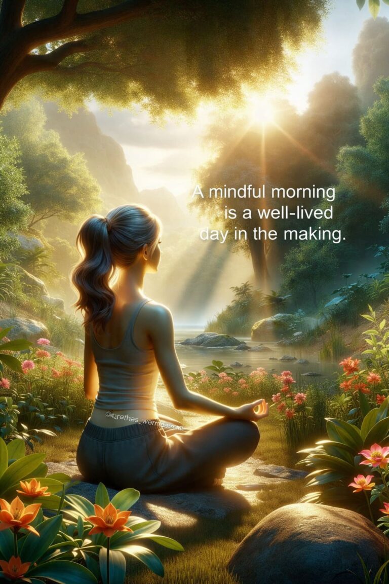 25 Inspirational Quotes and Heartfelt Wishes for a Post-Meditation Morning Stillness – Perfect for Cards and Reflections