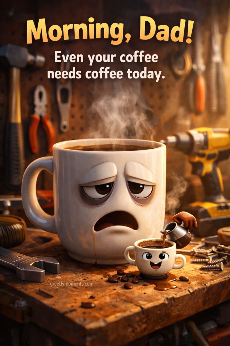 27 Funny Good Morning Memes for Dad About Coffee and Tools – Warm Wishes, Quotes