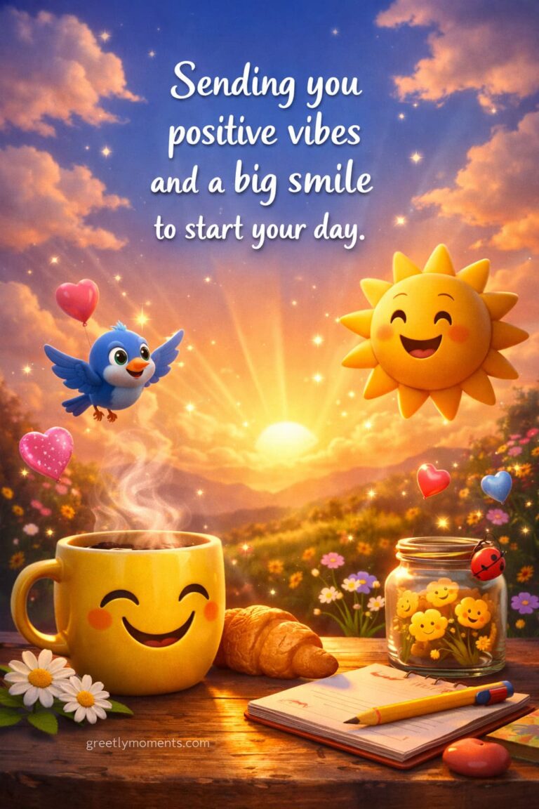 30 Positive Vibes Morning Messages for a Friend – Heartfelt Wishes, Quotes & Beautiful Greeting Card Ideas