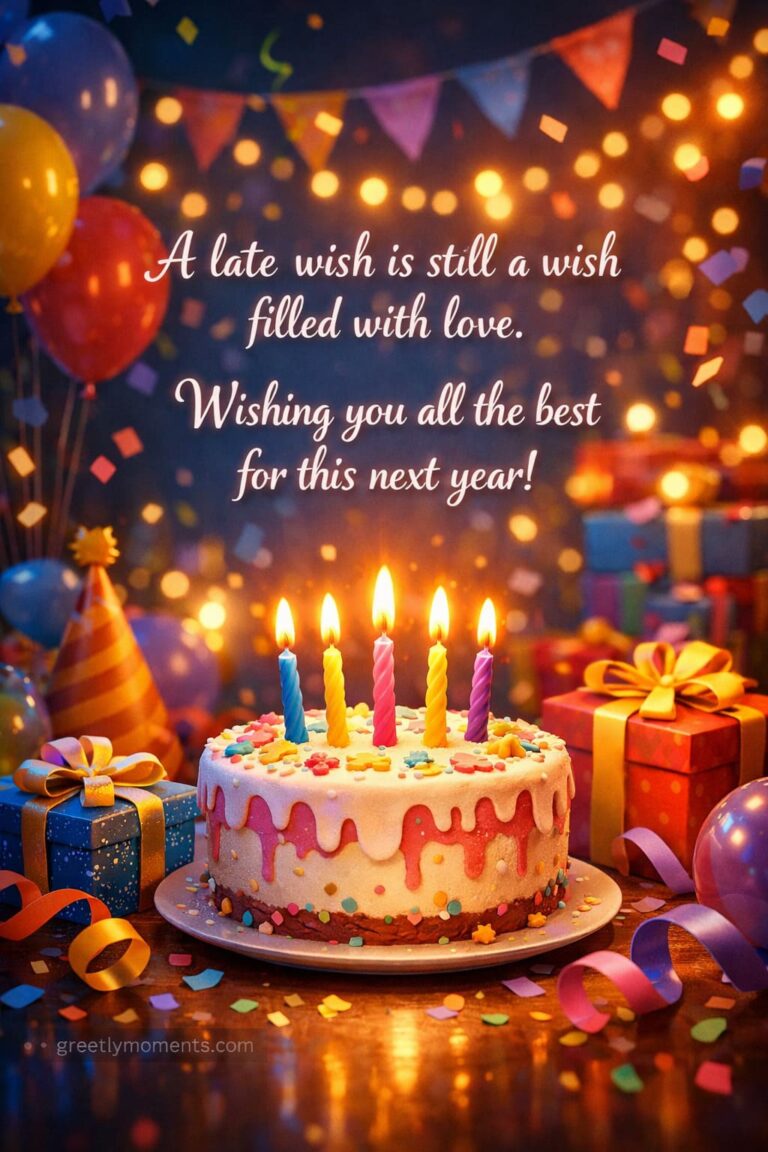 Thoughtful Wishes & Greeting Ideas – 26 Heartfelt Late Birthday Card Messages & Quotes to Brighten Their Day