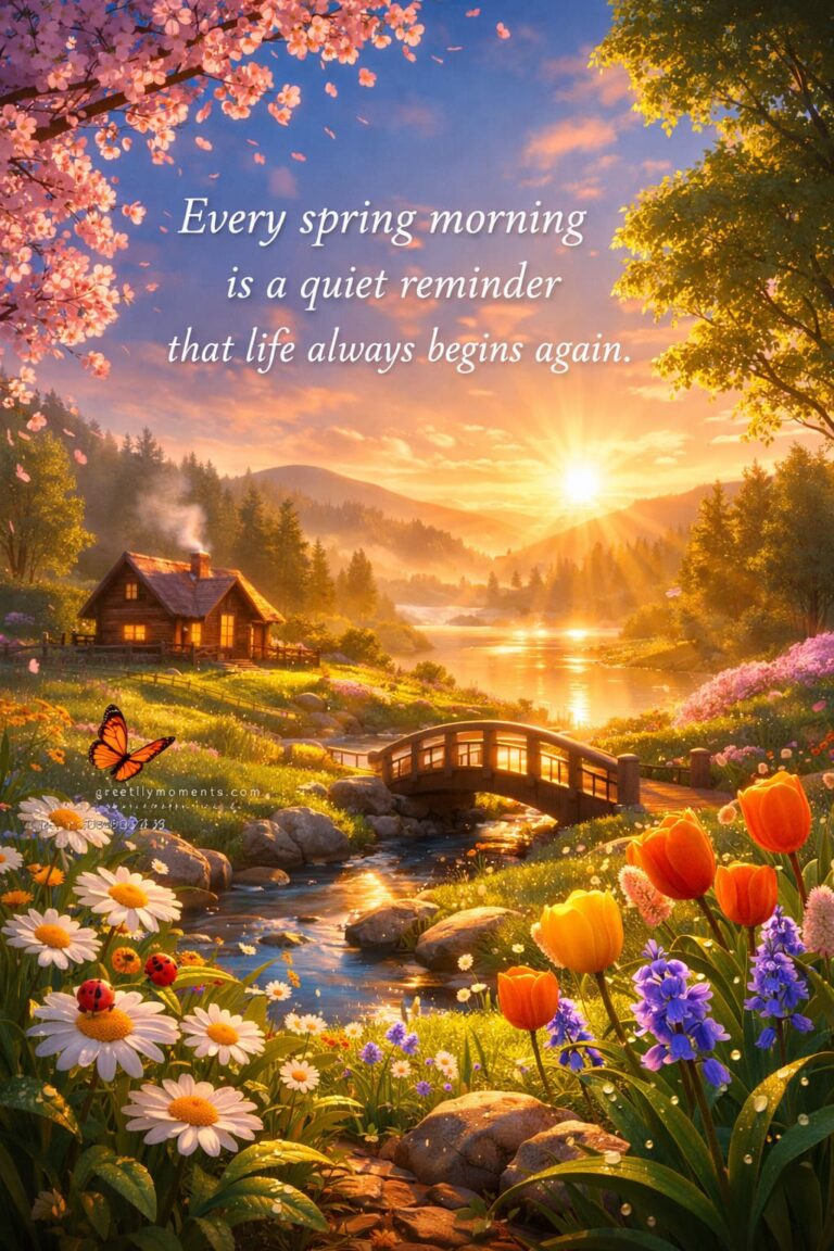 Dewy Spring Morning Meadow Aesthetic: Heartwarming Quotes, Wishes, and Wildflower Greeting Cards